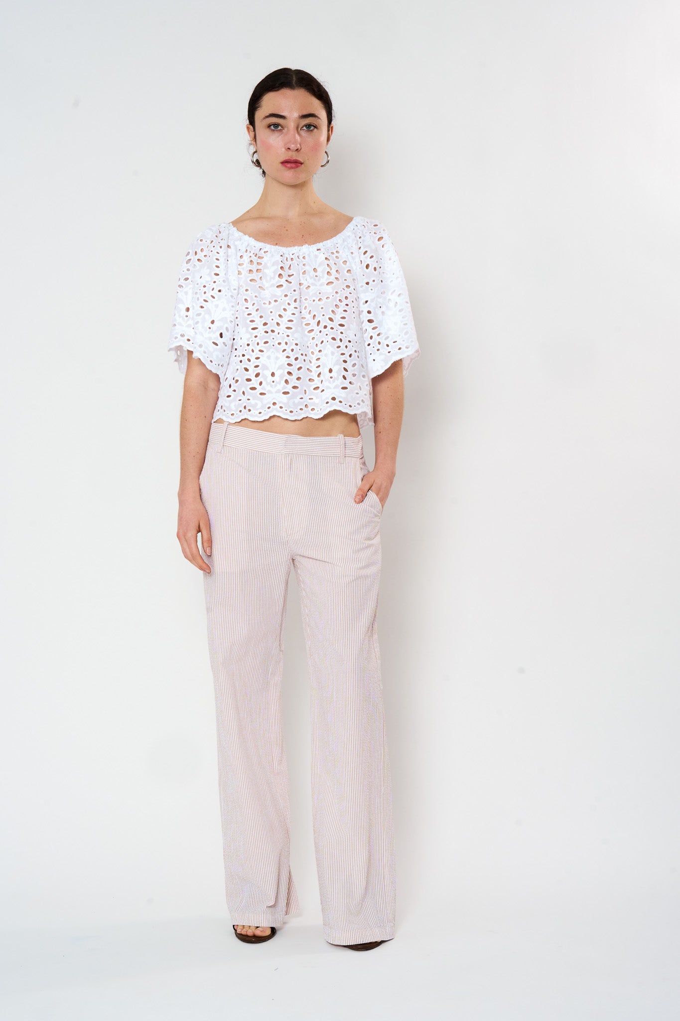 White Eyelet Top