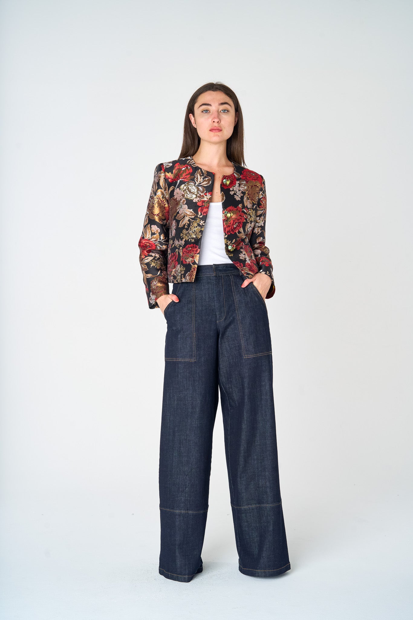 Tapestry Cropped Jacket