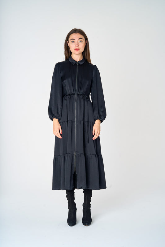 Noir Midi Duchess Dress