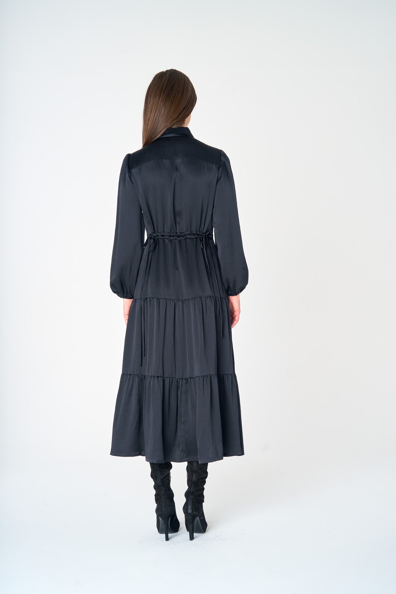 Noir Midi Duchess Dress