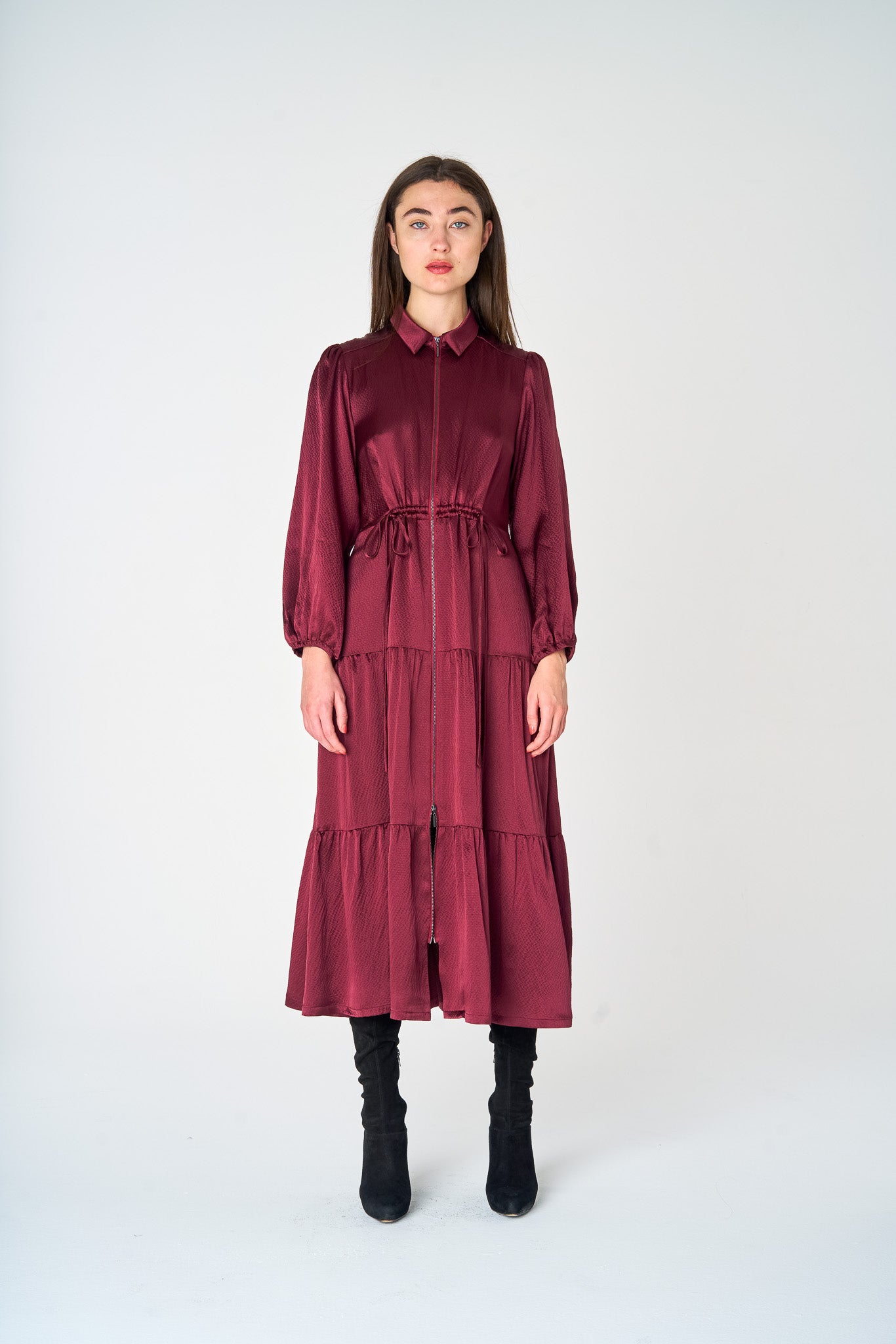 Claret Midi Duchess Dress