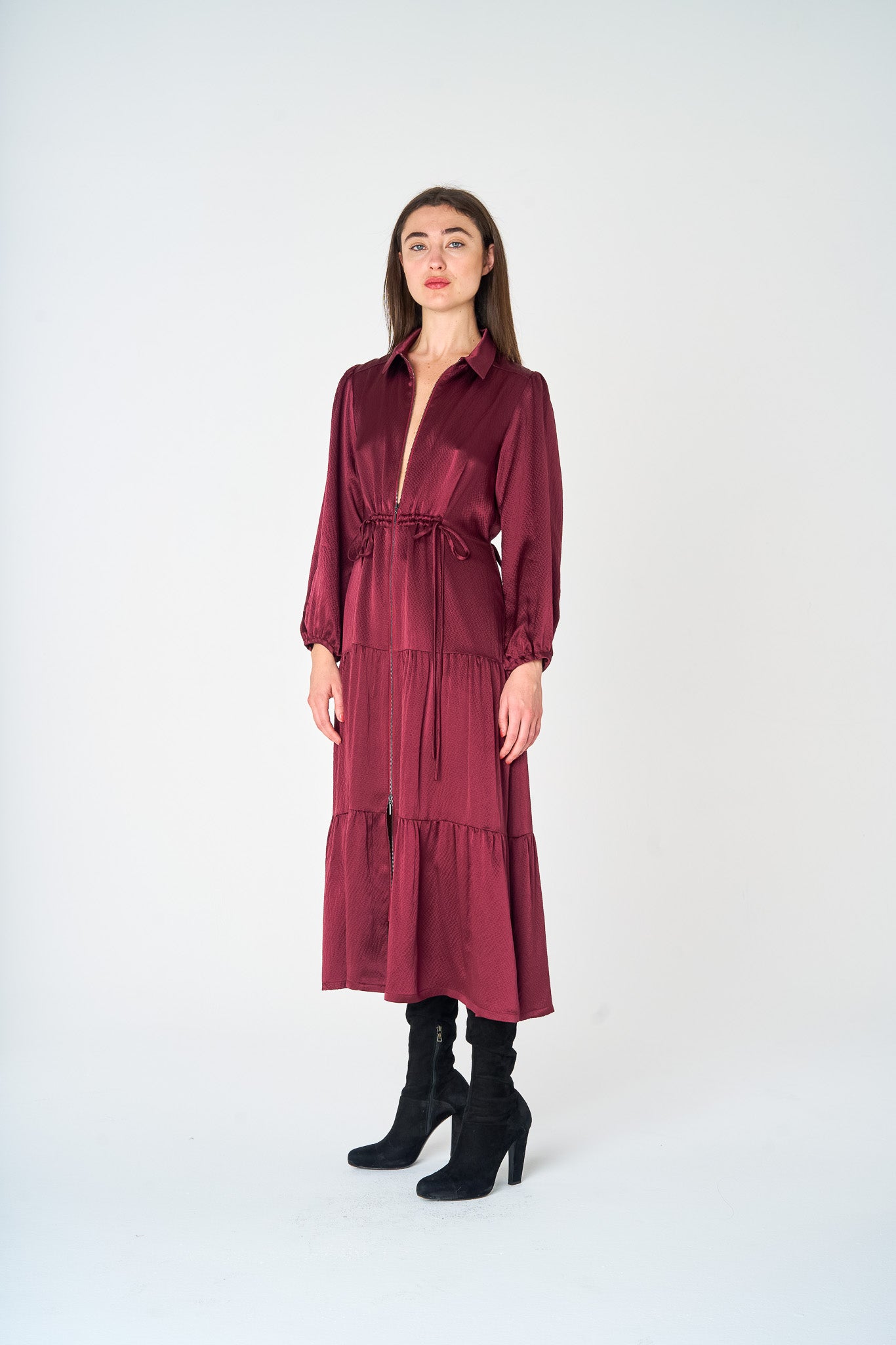 Claret Midi Duchess Dress