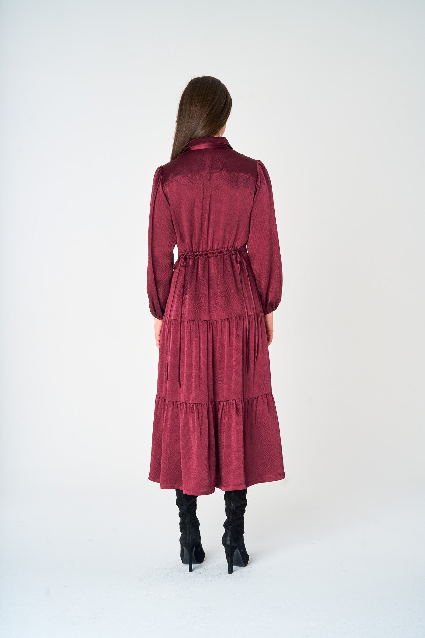 Claret Midi Duchess Dress