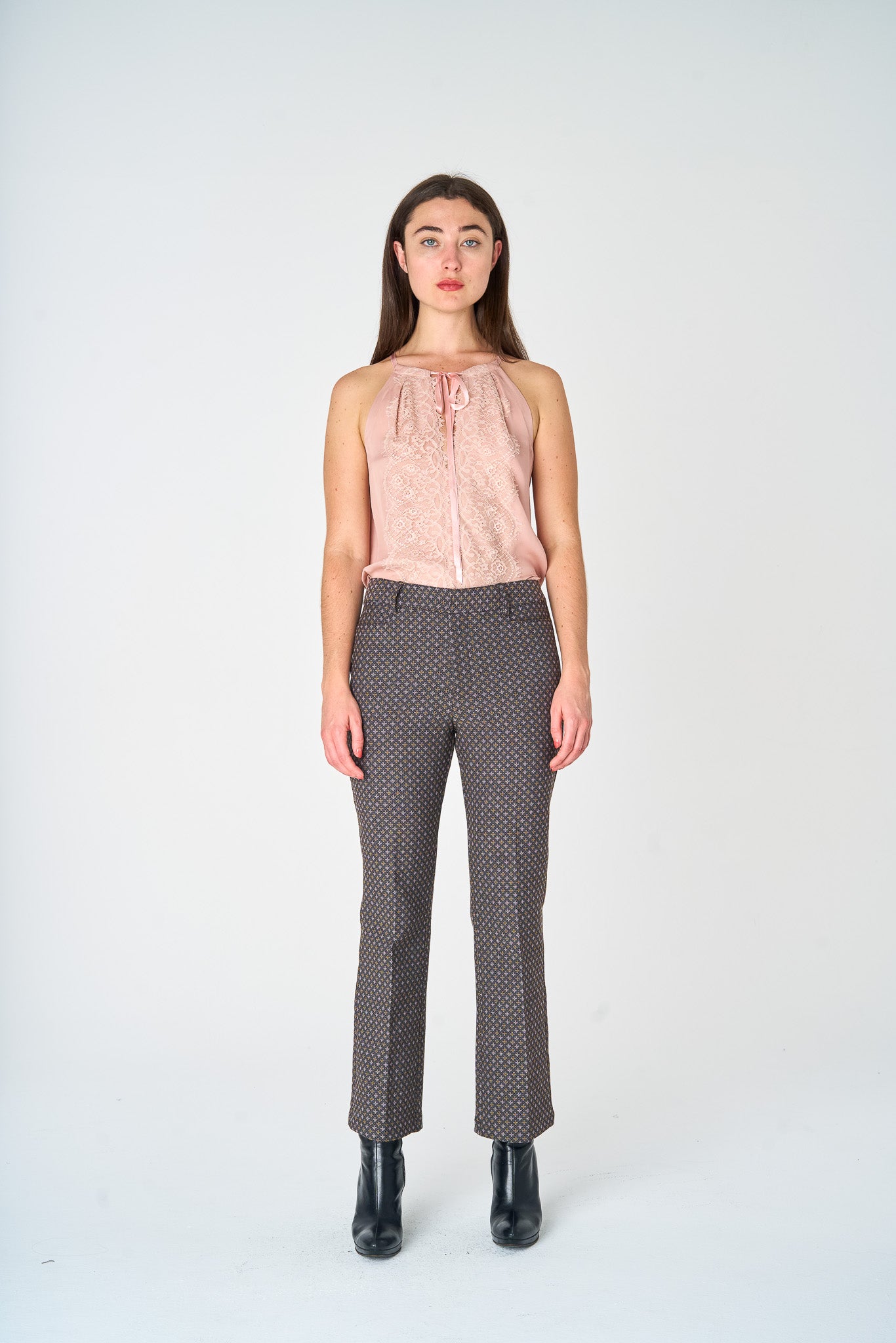 Charcoal Foulard Jacquard Pants