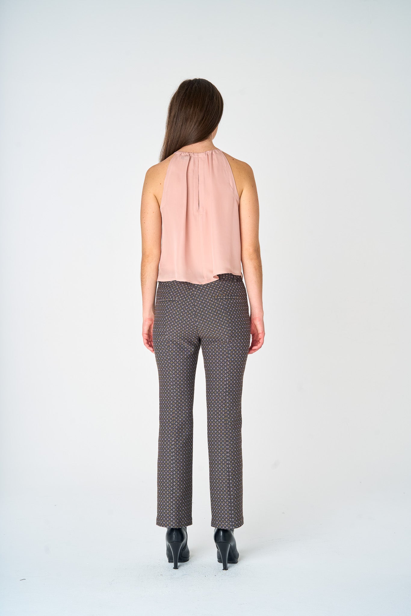 Charcoal Foulard Jacquard Pants