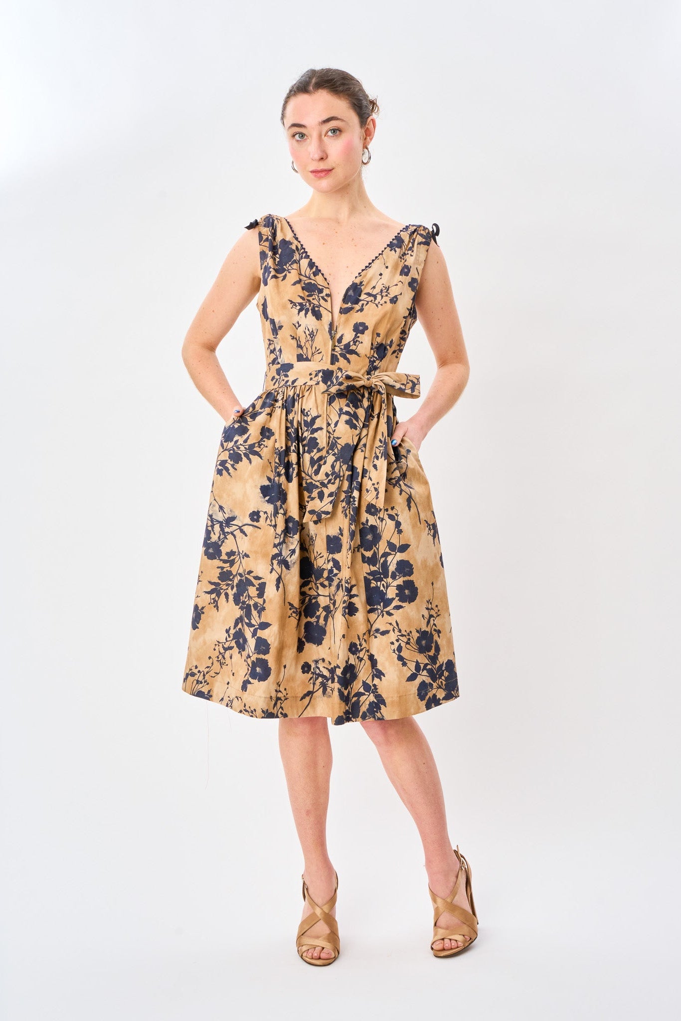 Shadow Floral Cotton Day Dress Shadow Floral / M