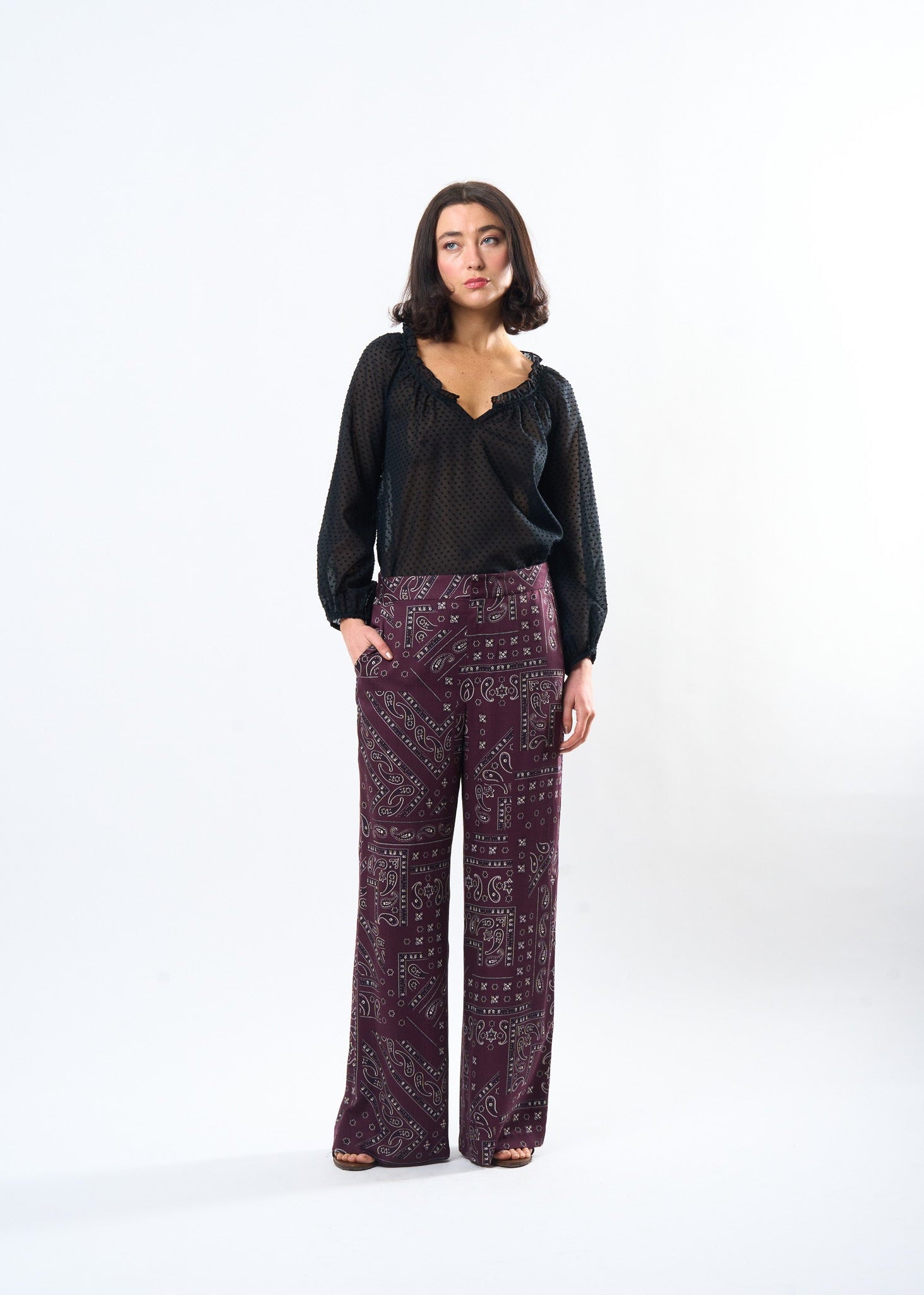 Poetry Top shown on model, side view