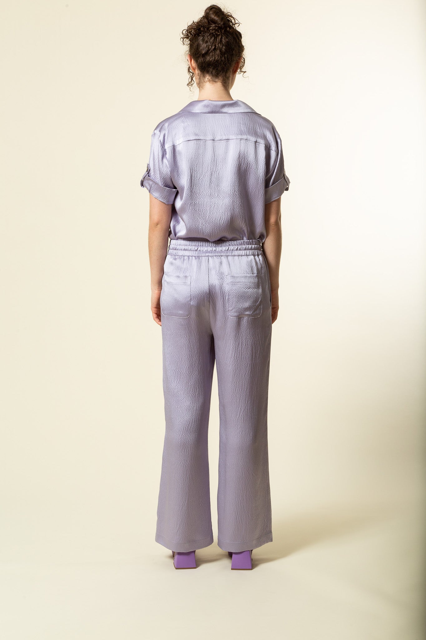 Lilac Silk Camp Shirt