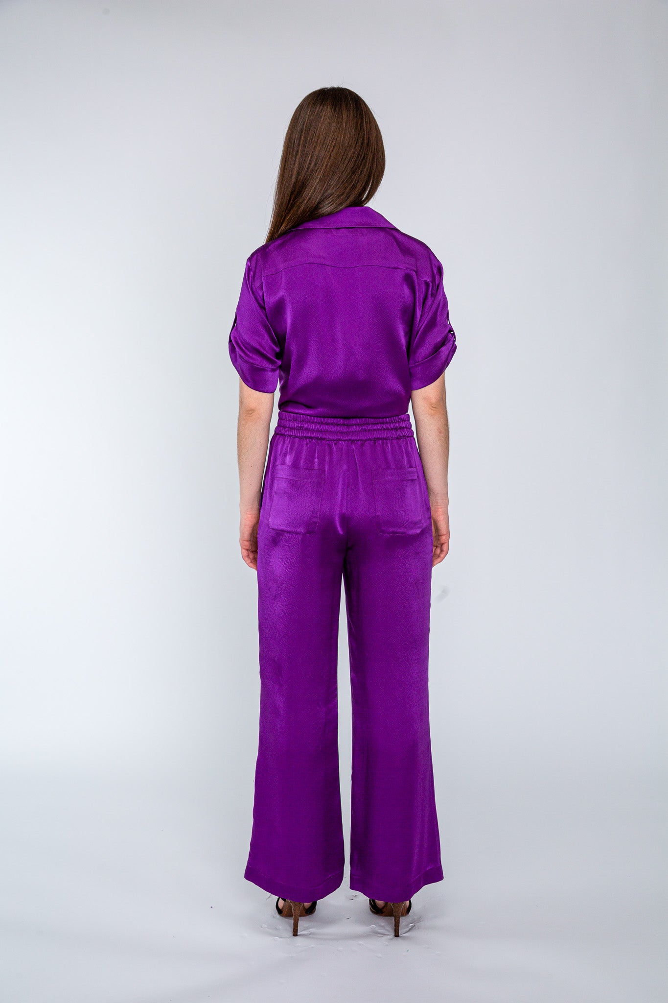 Plum Satin Pyjama Pant