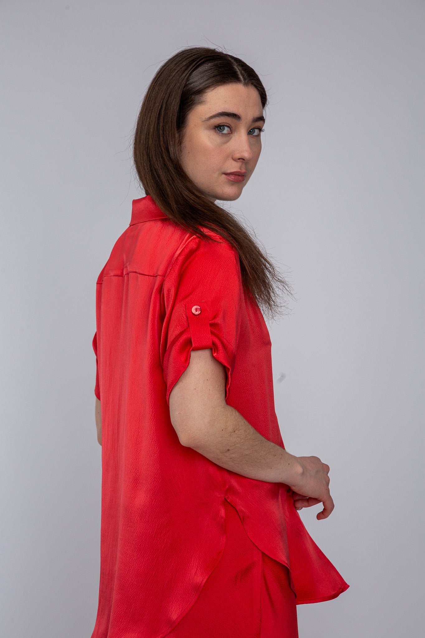 Poppy Satin Camp Shirt