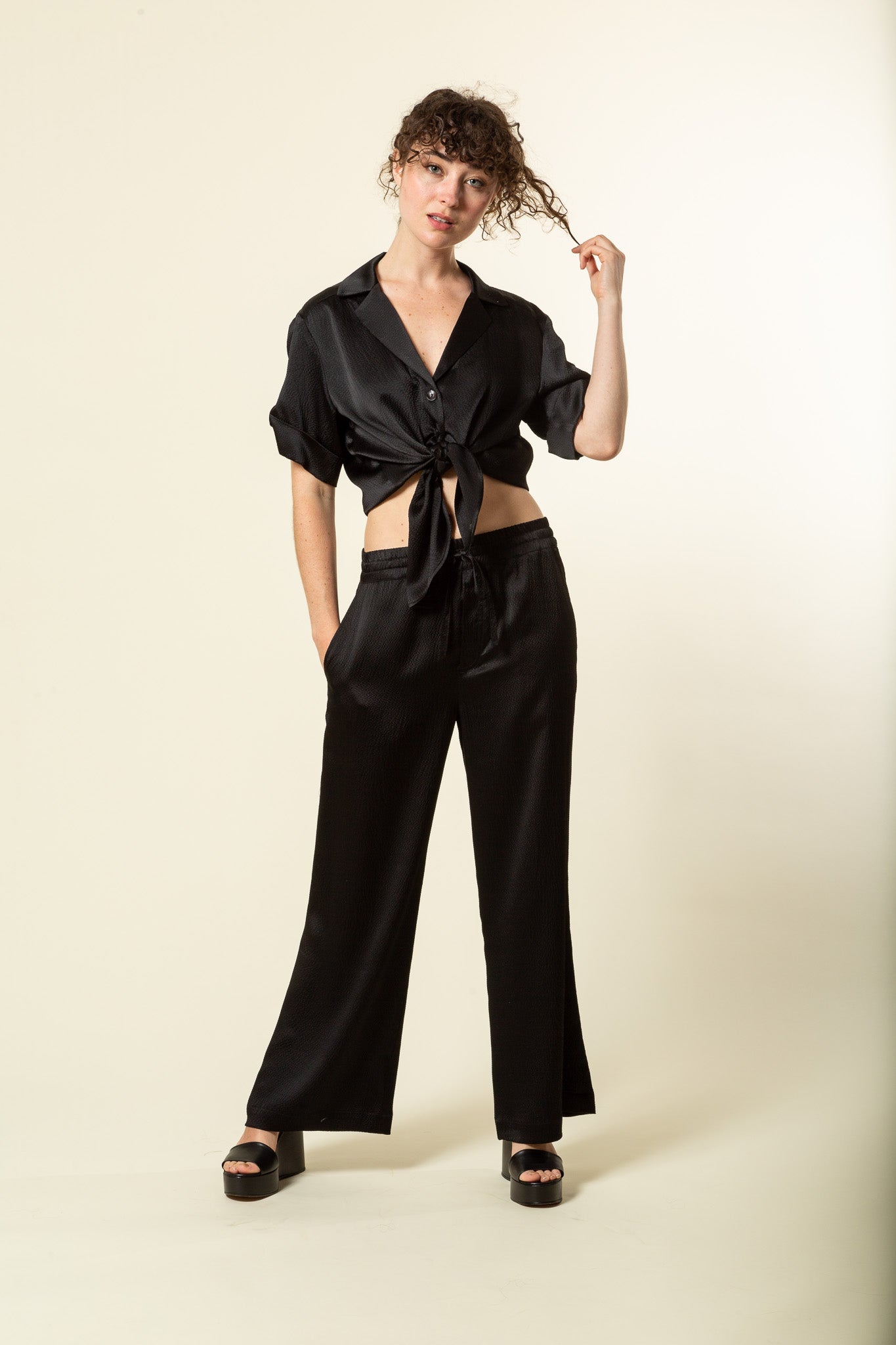 Black Silk Pyjama Pant