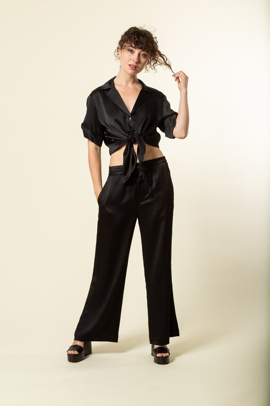 Black Silk Pyjama Pant