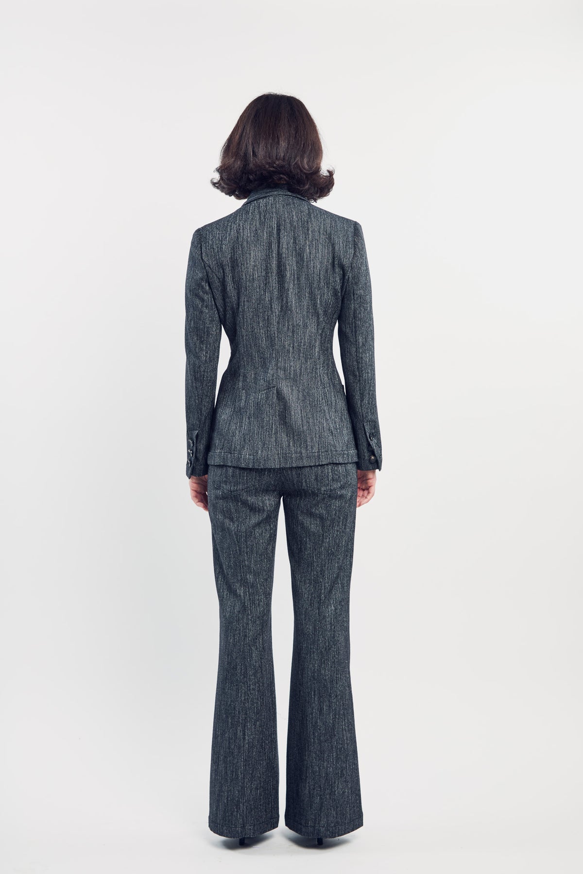 Nipped Blazer in Black Twill