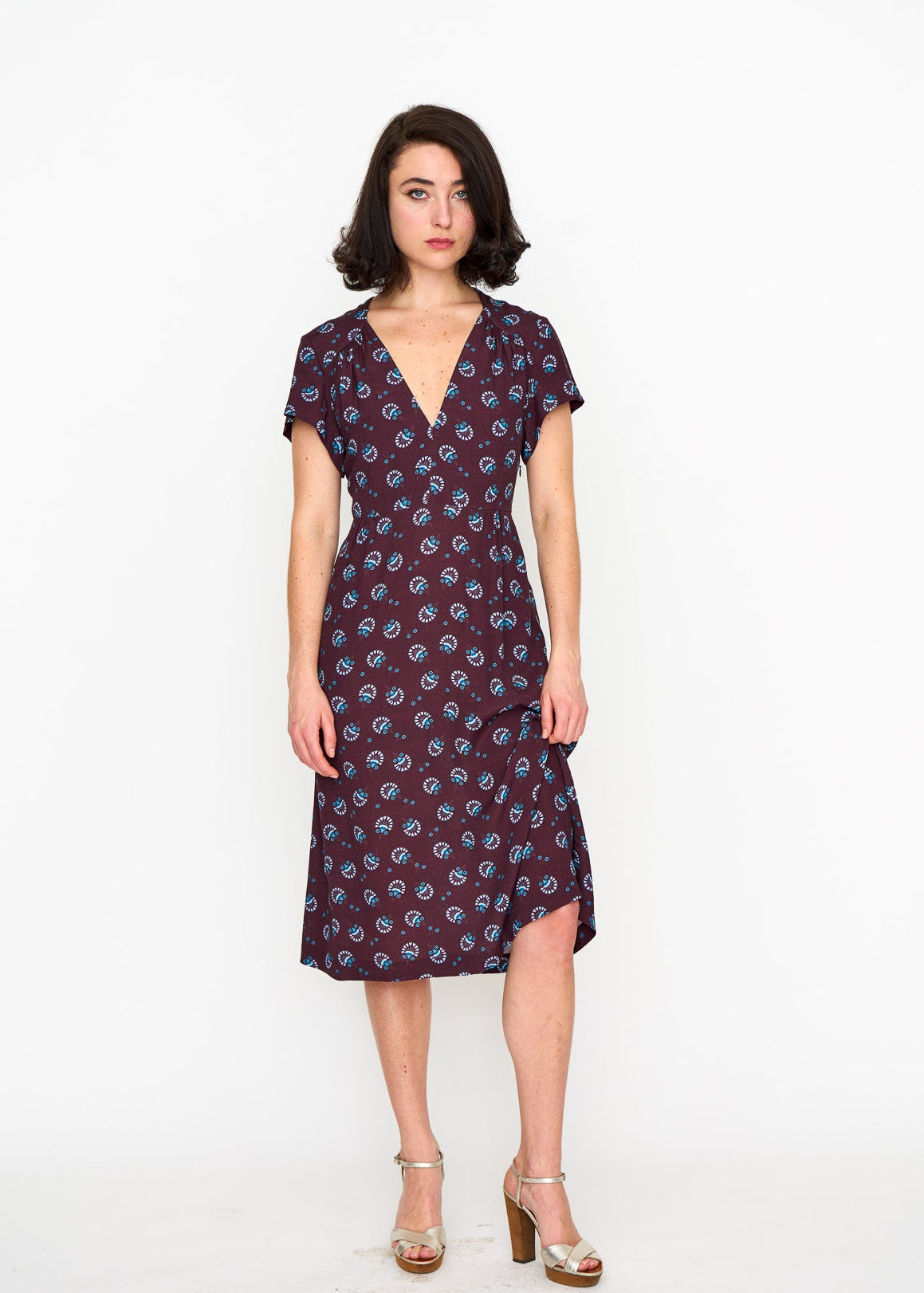 Sofia Dress shown on model, back view