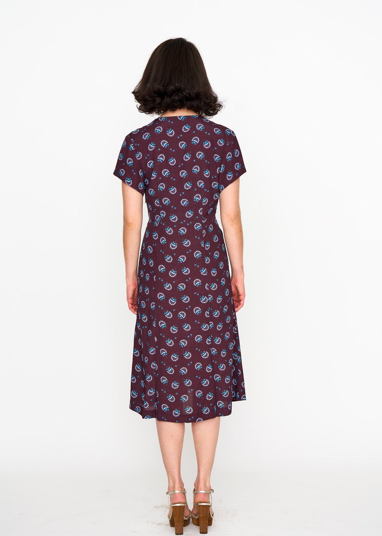 Sofia Dress shown on model, detail view