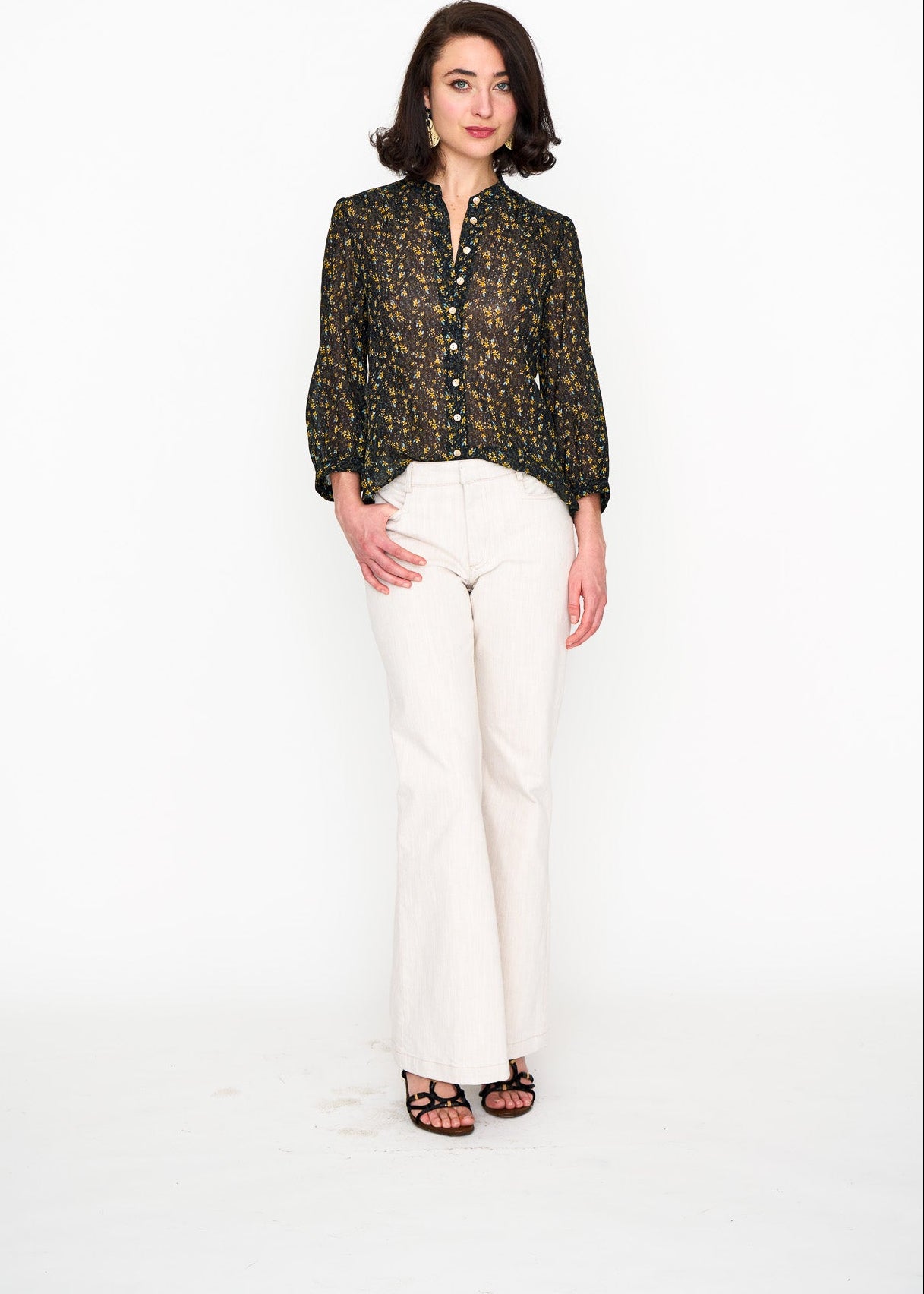 Jane Jean Cream shown on model, back view