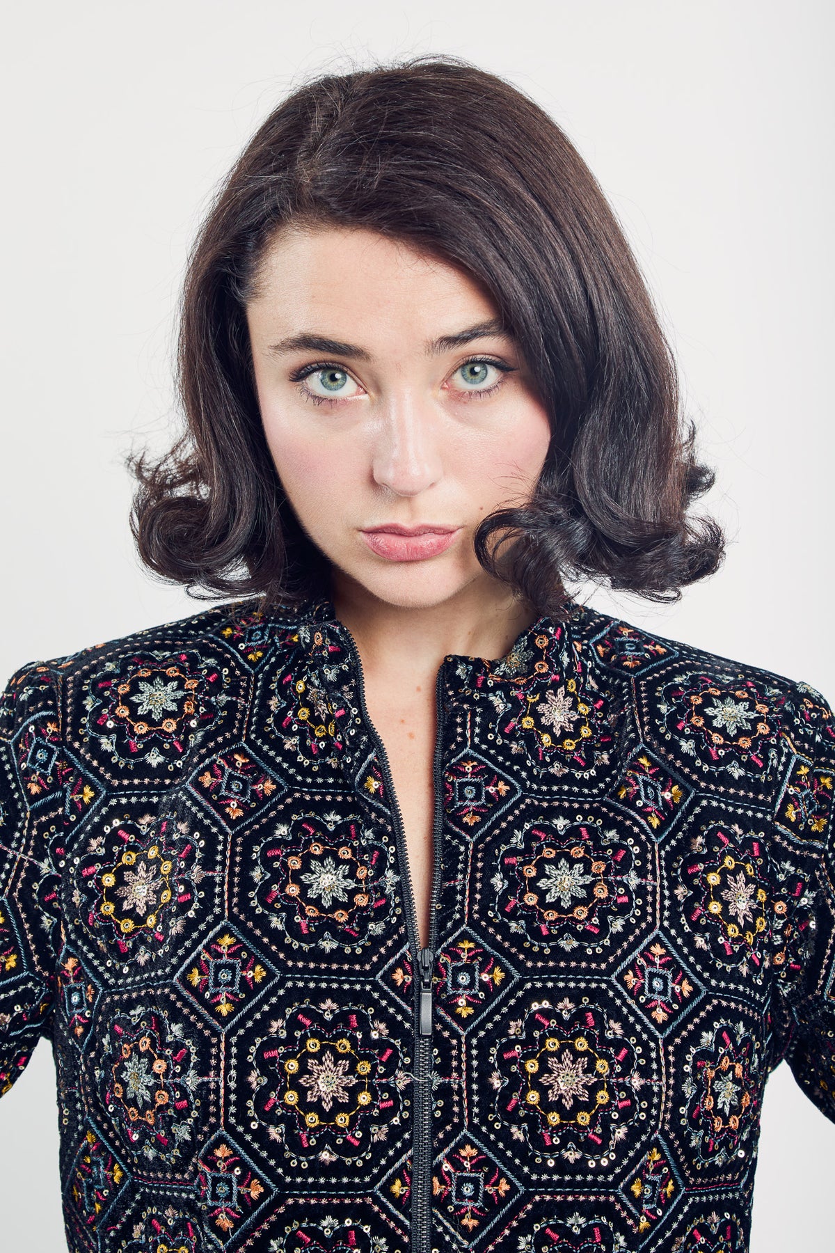 Embroidered Moto Jacket