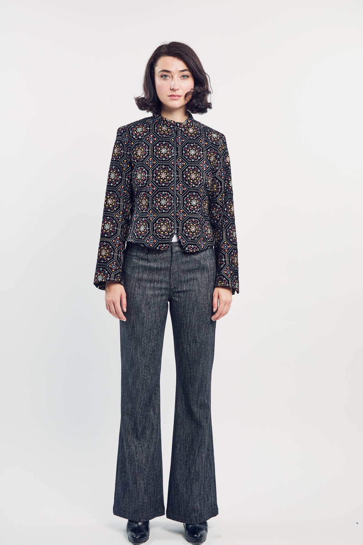 Embroidered Moto Jacket