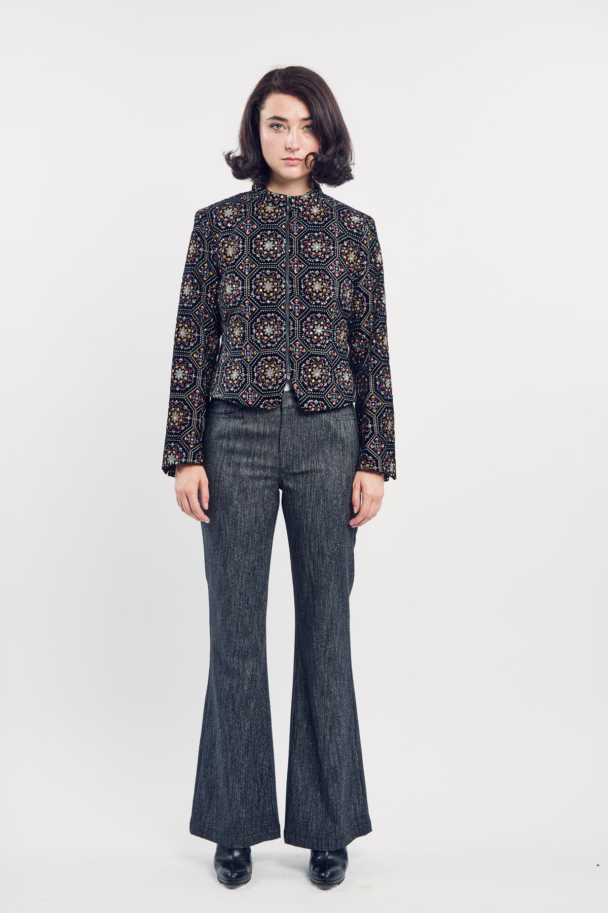 Embroidered Moto Jacket
