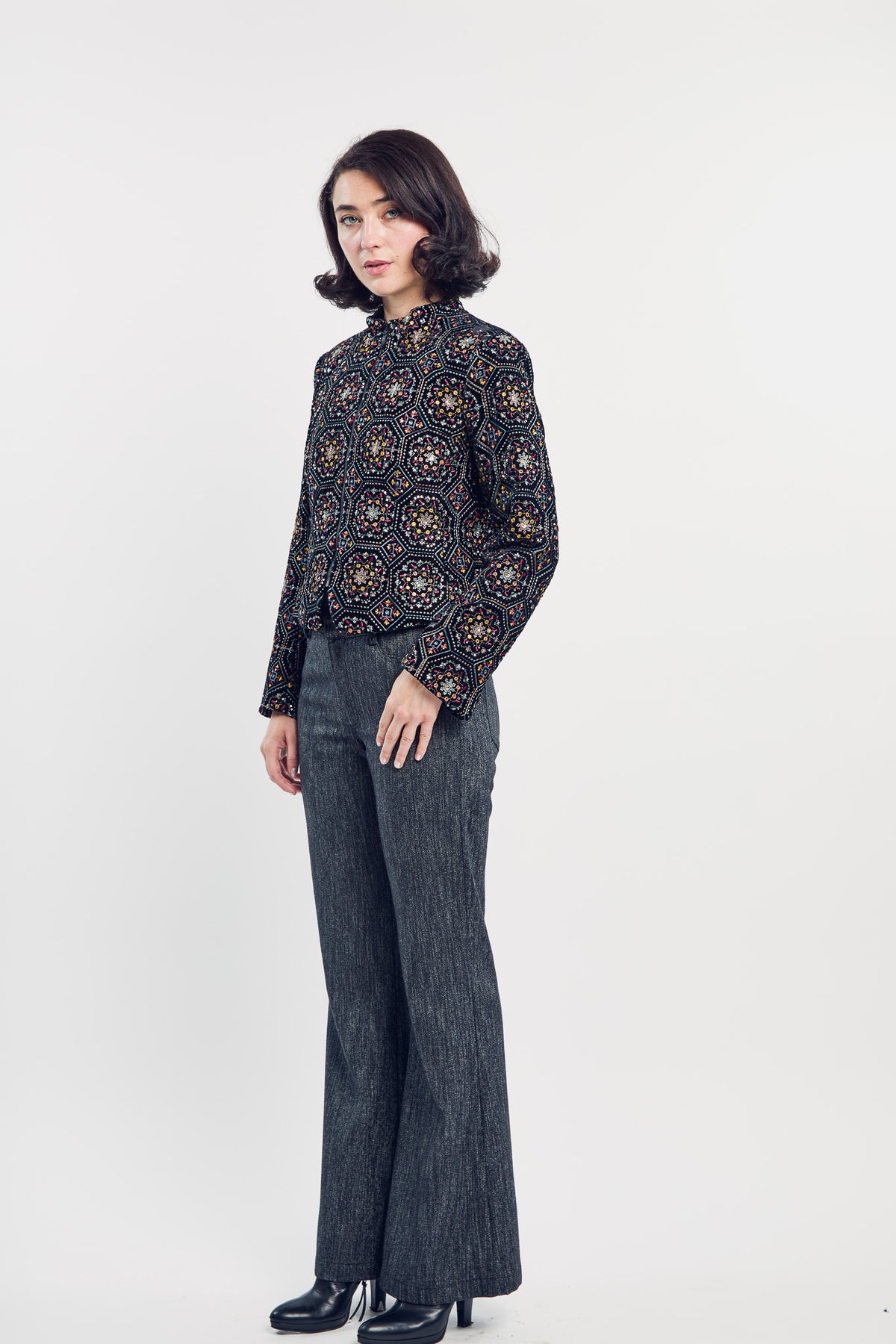 Embroidered Moto Jacket
