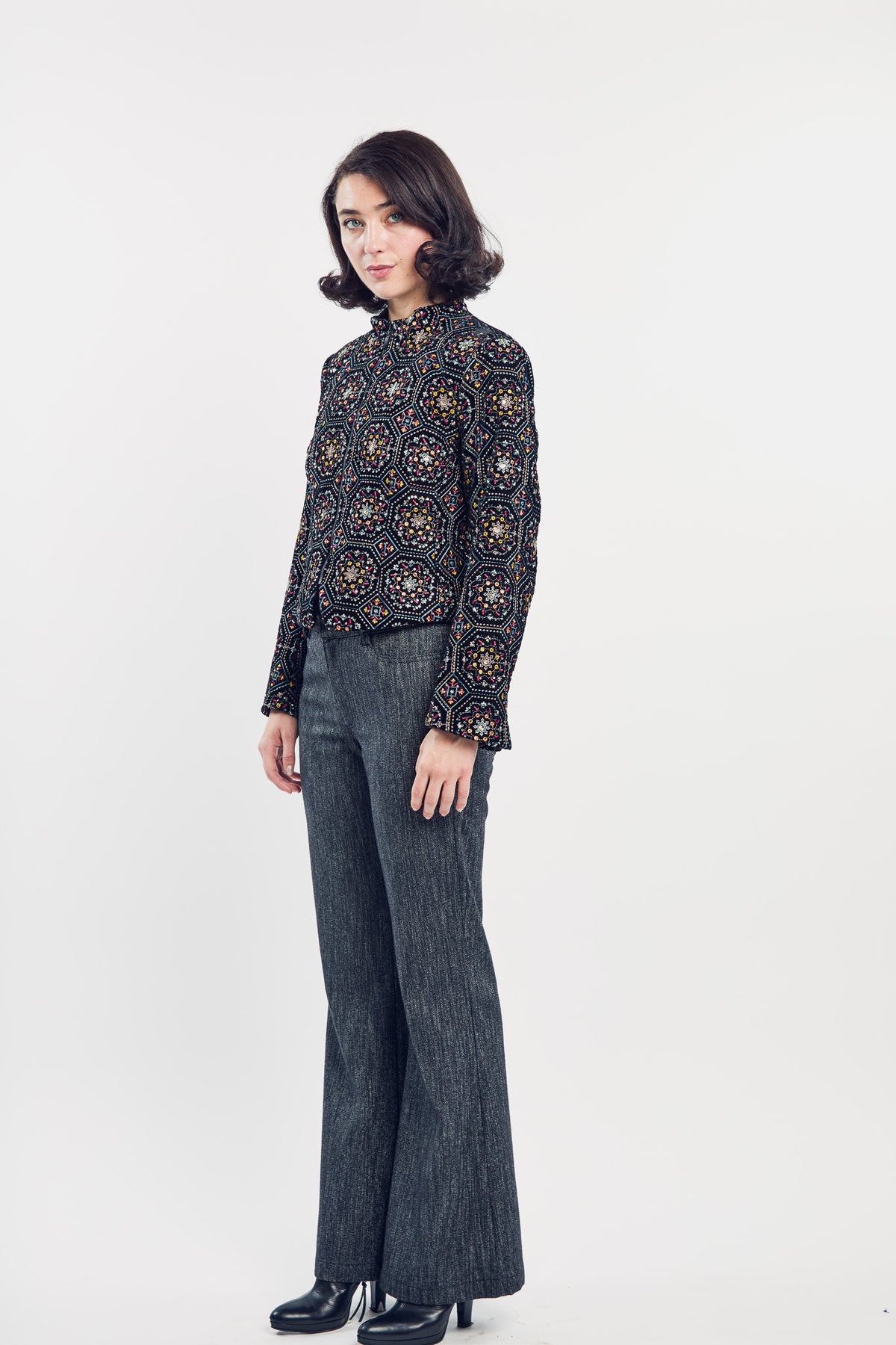 Embroidered Moto Jacket