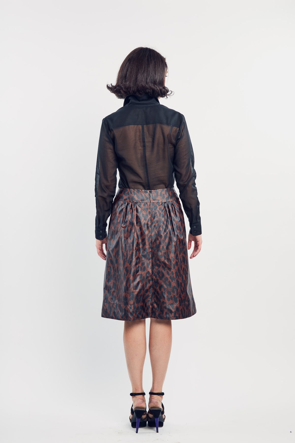 Tea Cup Skirt in Lacquered Leopard