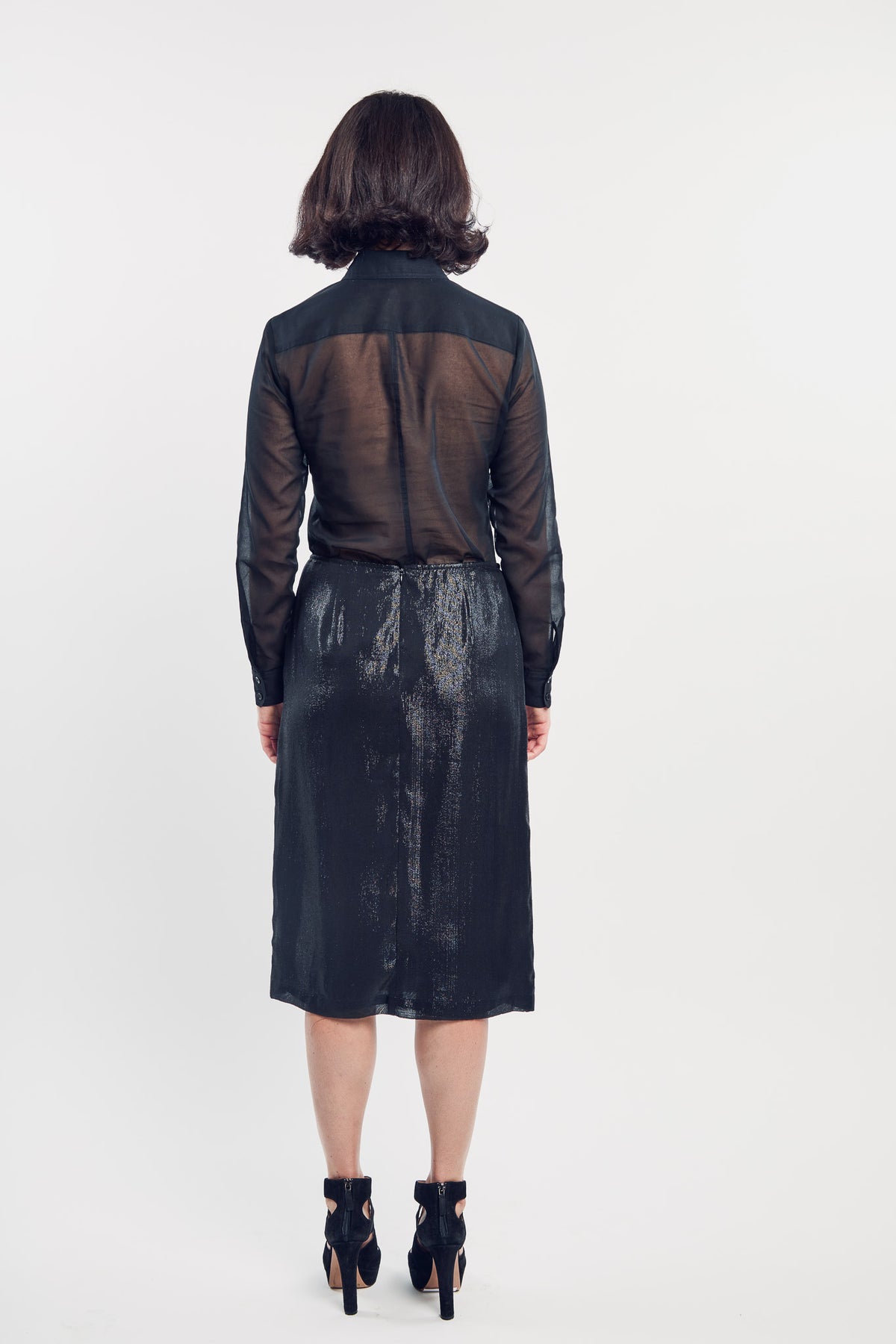 Black Voile Utility Shirt