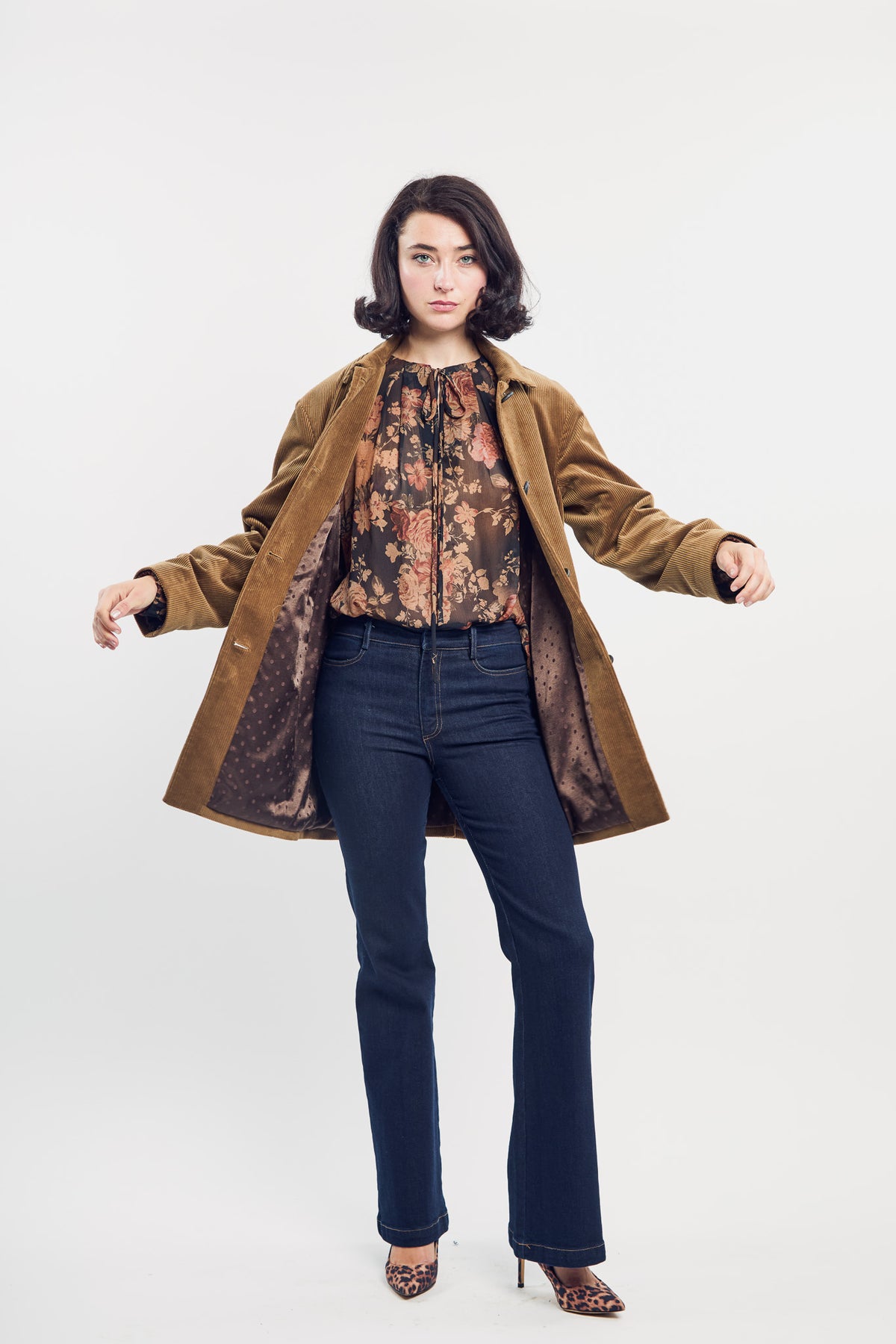 Camel Corduroy Car Coat
