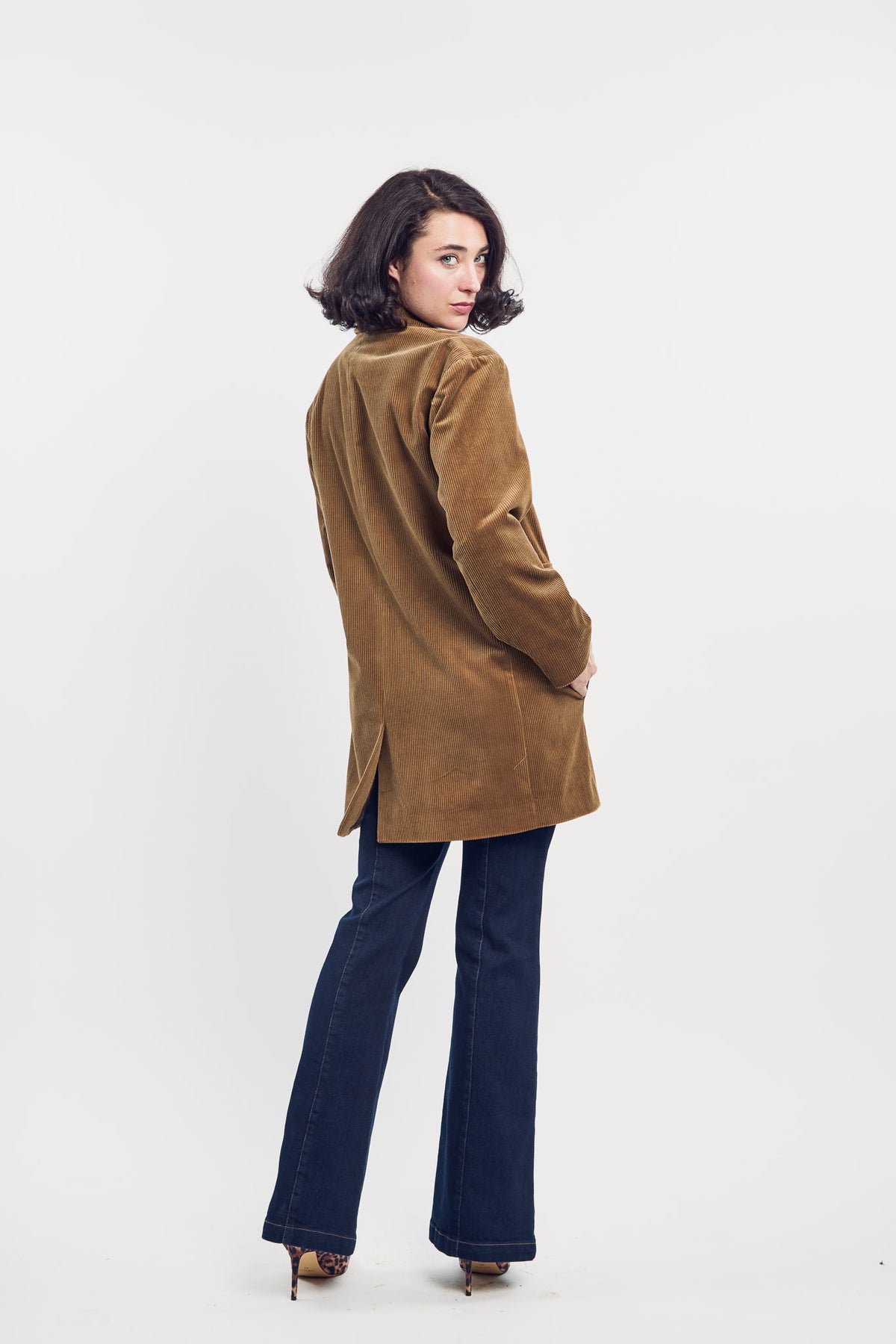 Camel Corduroy Car Coat