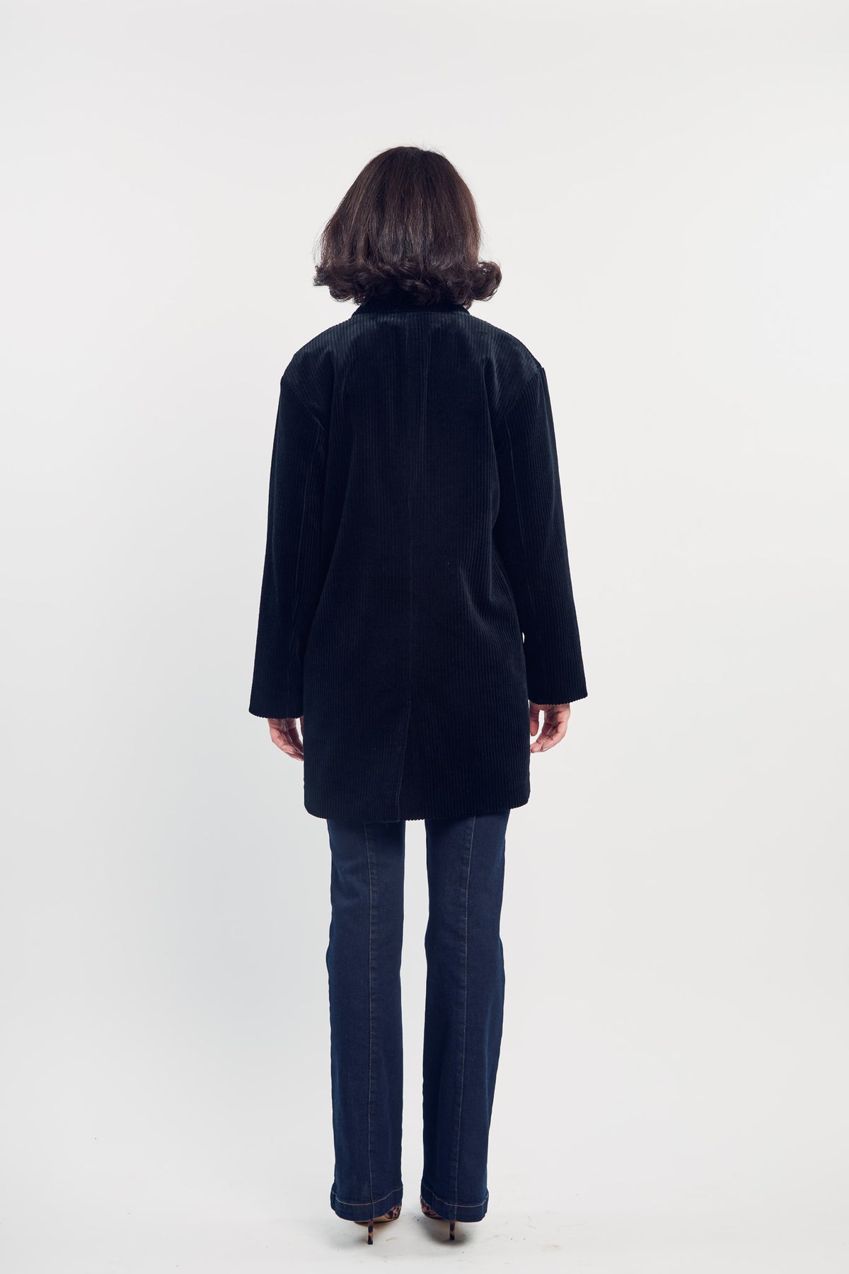 Black Corduroy Car Coat