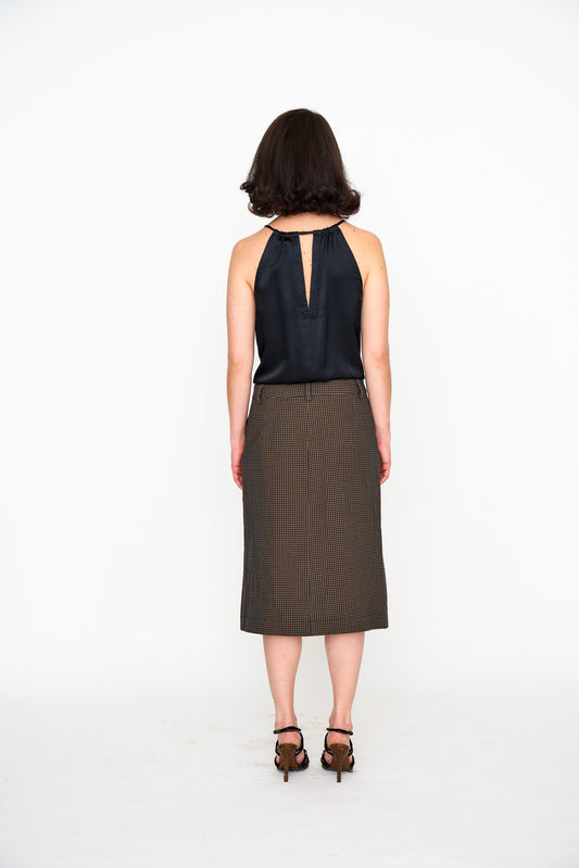 Black Satin Halter Top