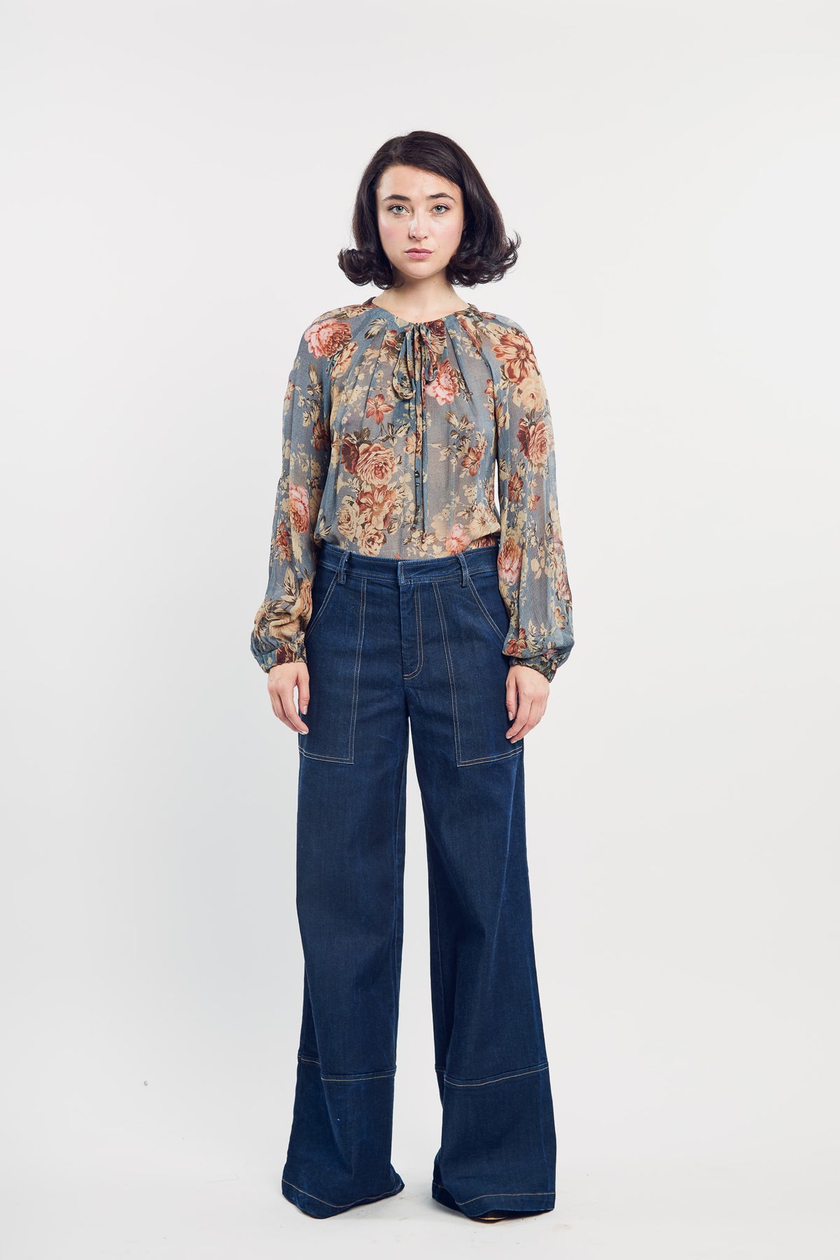 French Rose  Boho Top in Dove