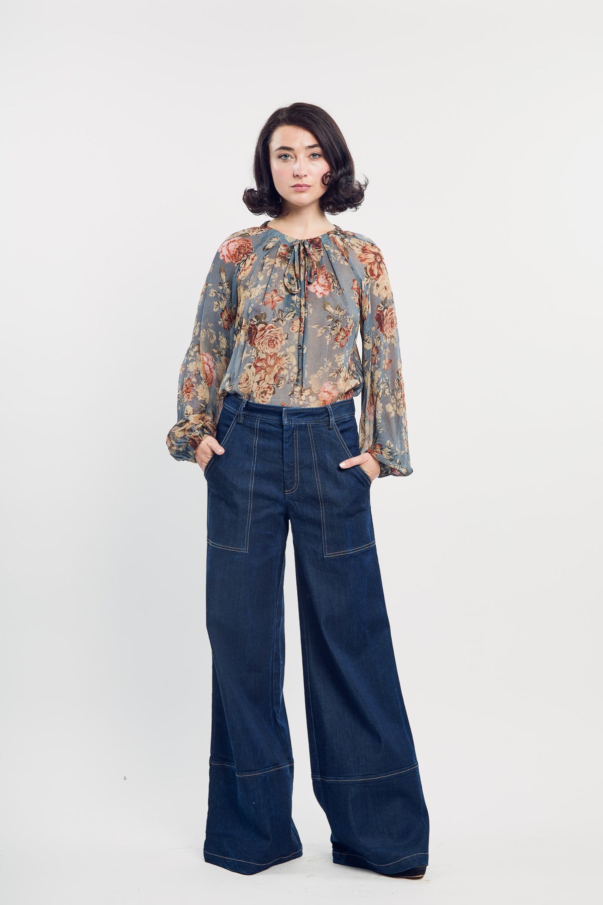 French Rose  Boho Top in Dove