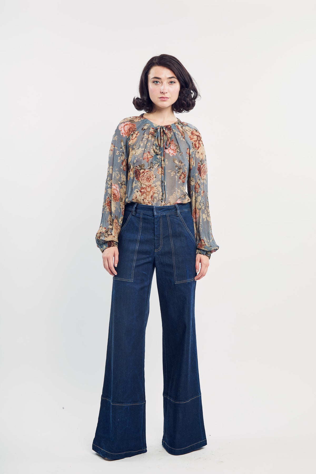 French Rose  Boho Top in Dove