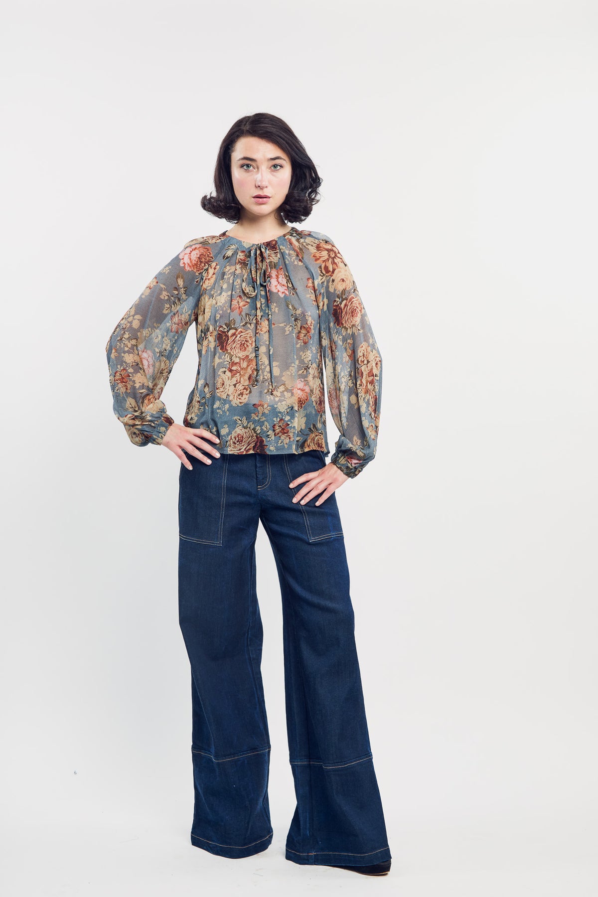 French Rose  Boho Top in Dove