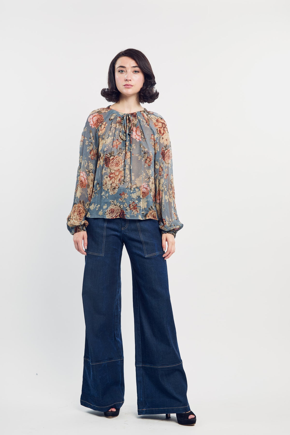 French Rose  Boho Top in Dove