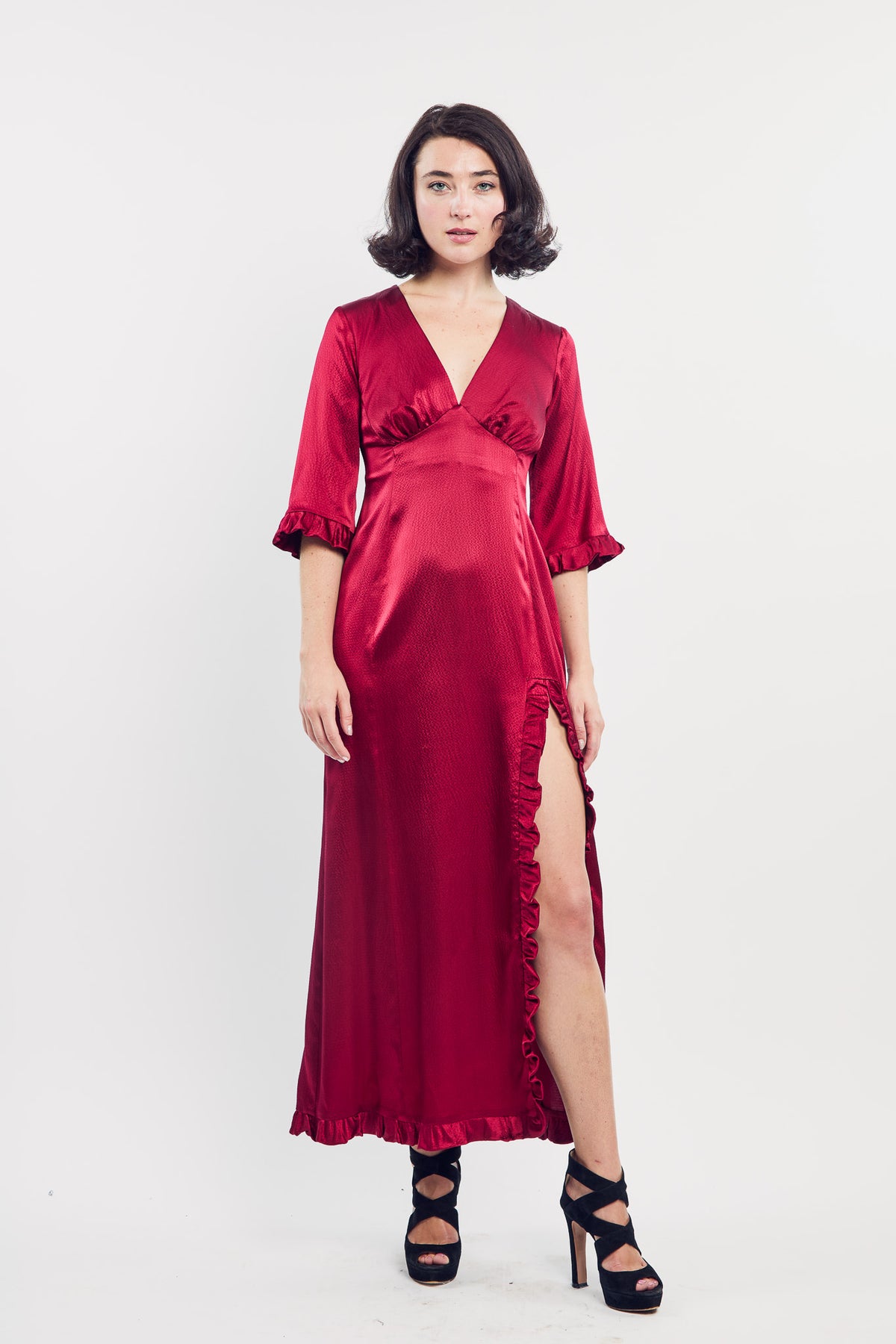 Crimson Silk Sleeping Gown