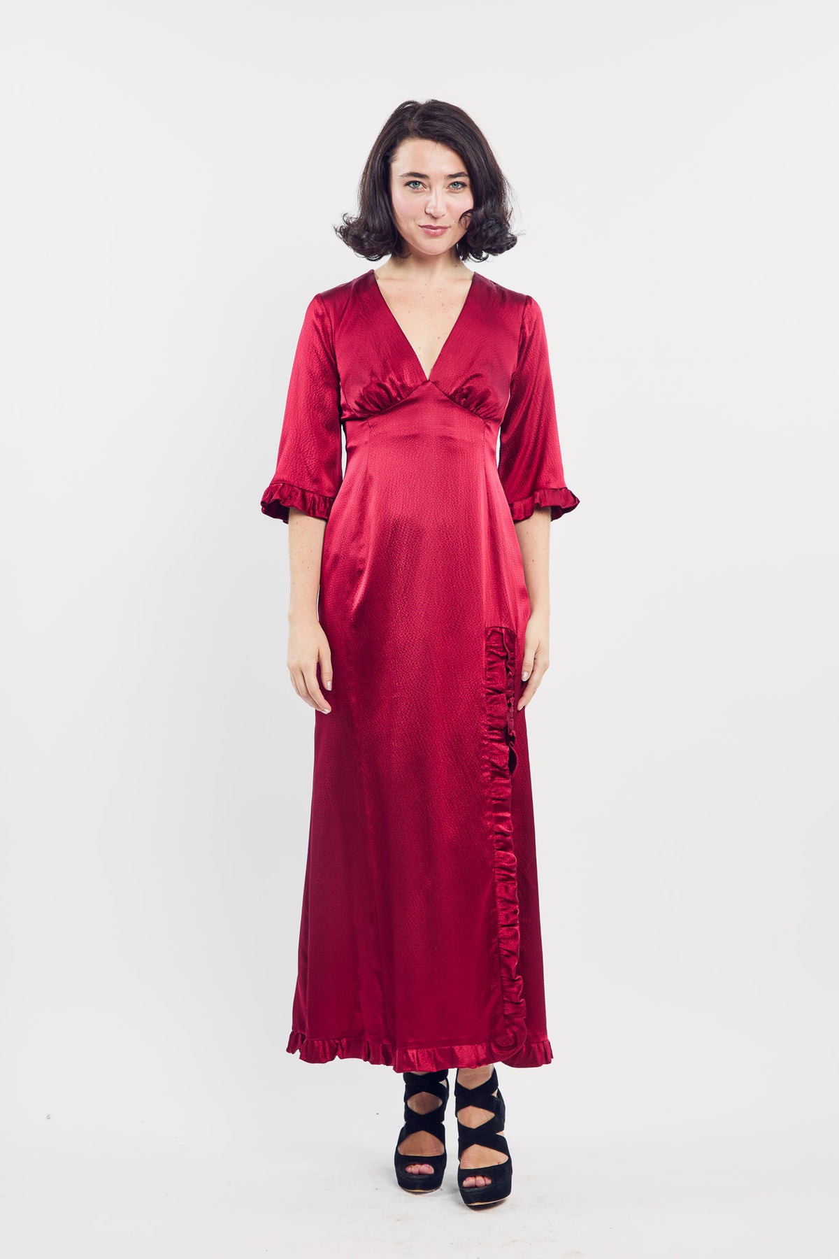 Crimson Silk Sleeping Gown