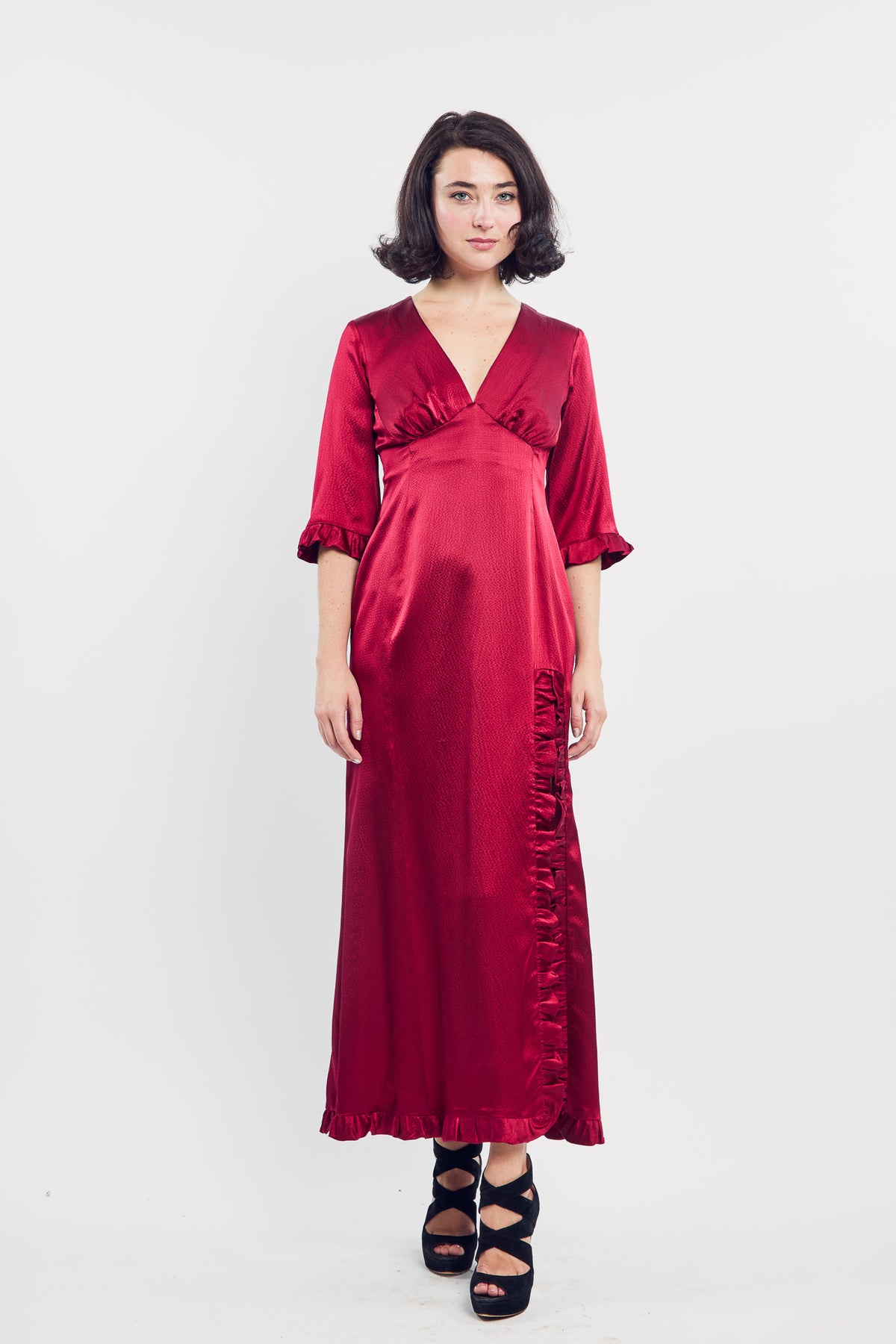 Crimson Silk Sleeping Gown