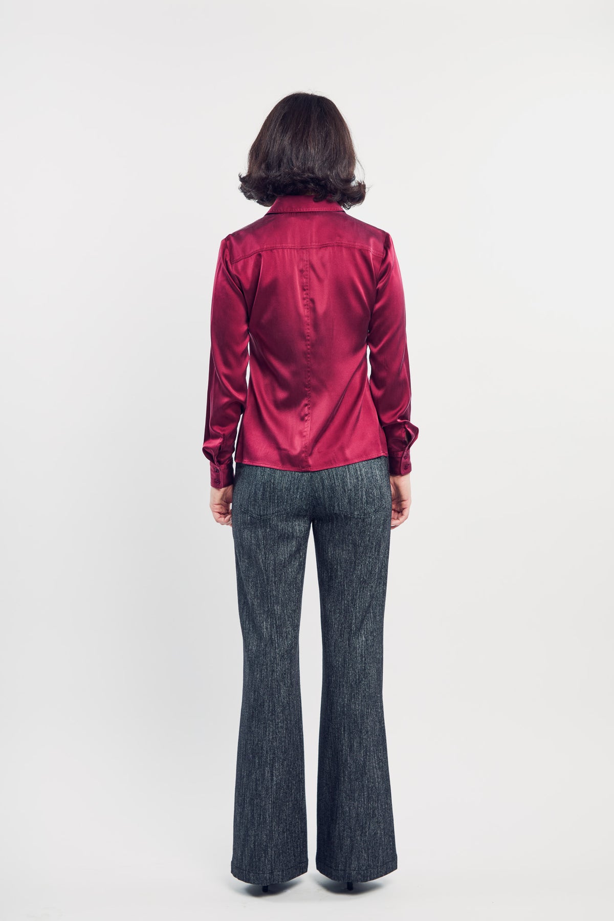 Crimson Silk Utility Shirt
