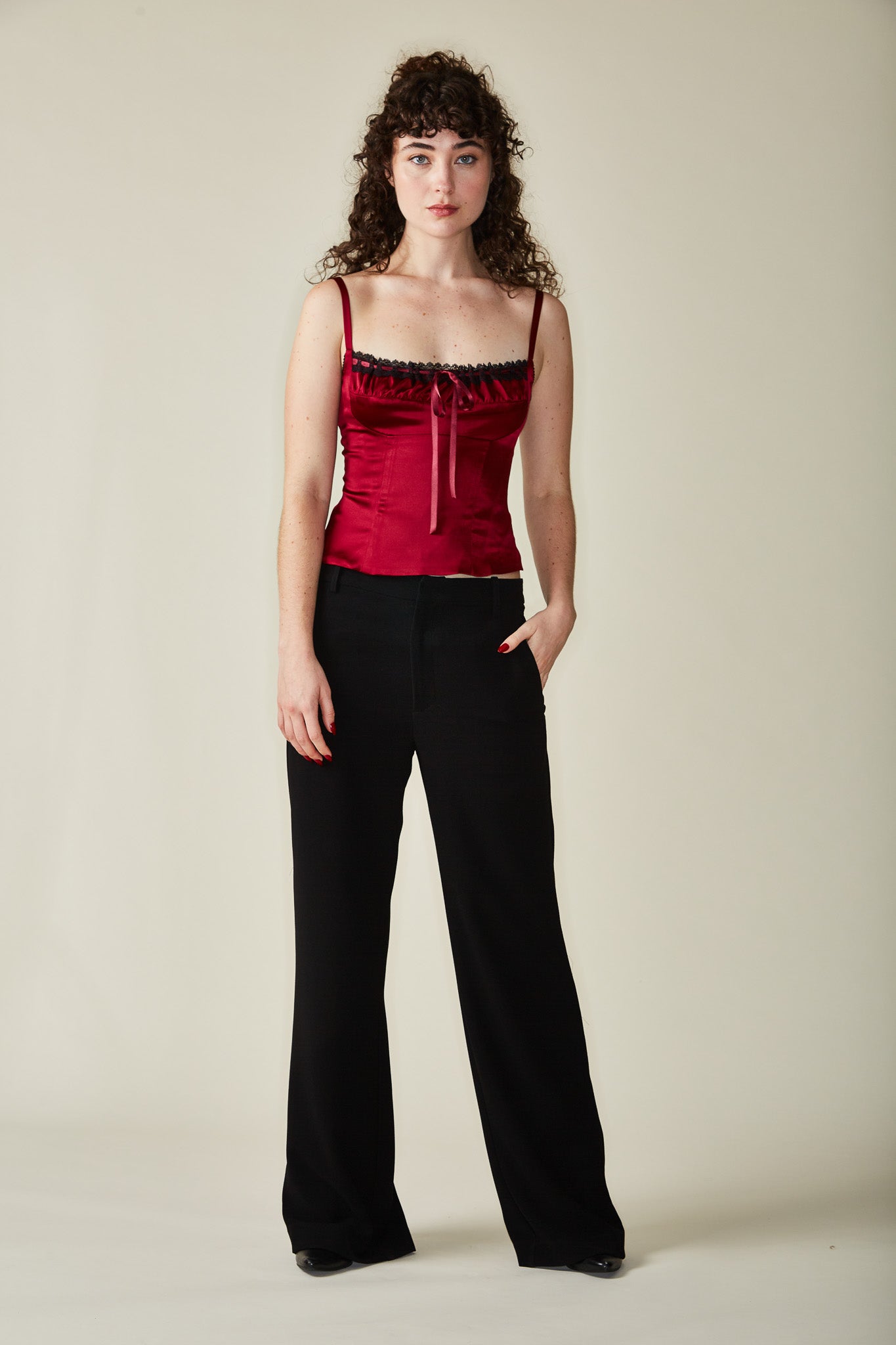 Crimson Silky Corset