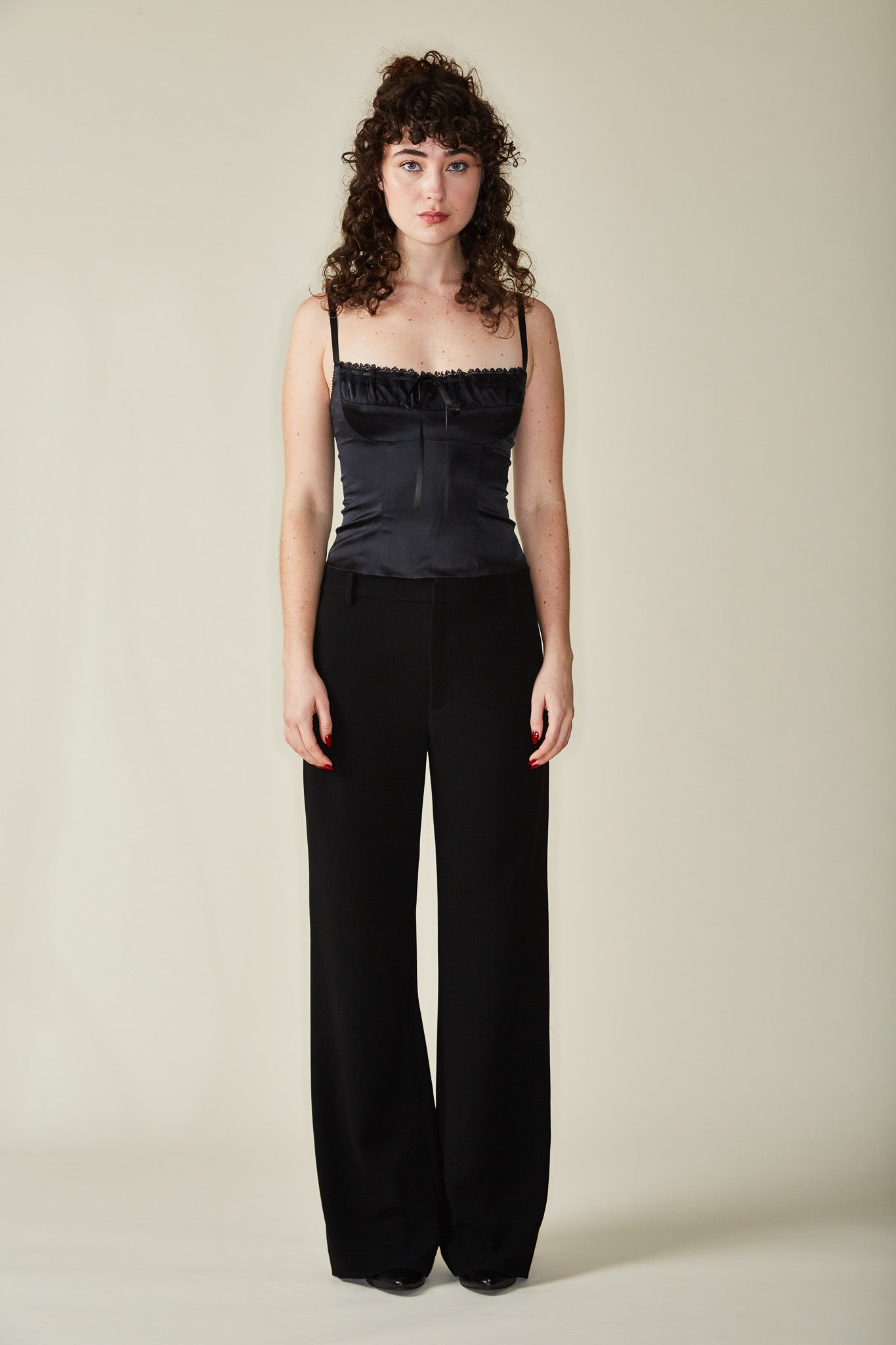 Black silk camisole