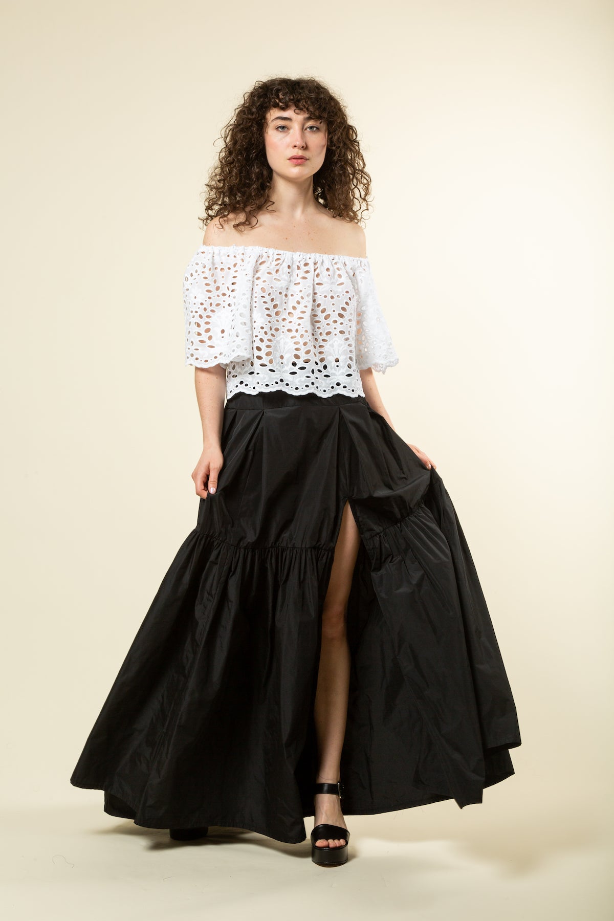 Black Ball Skirt with leg opening