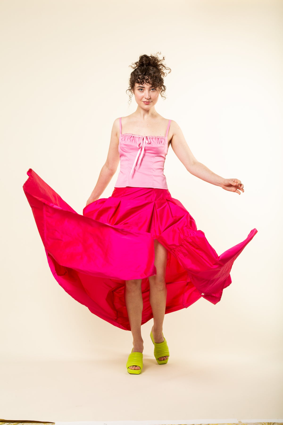 Pink tiered ball skirt