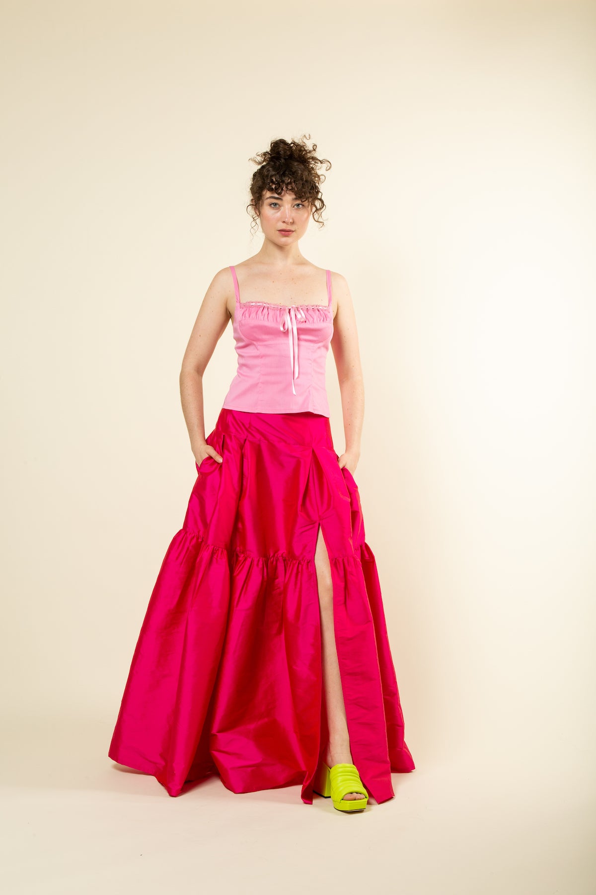 Pink taffeta ball skirt