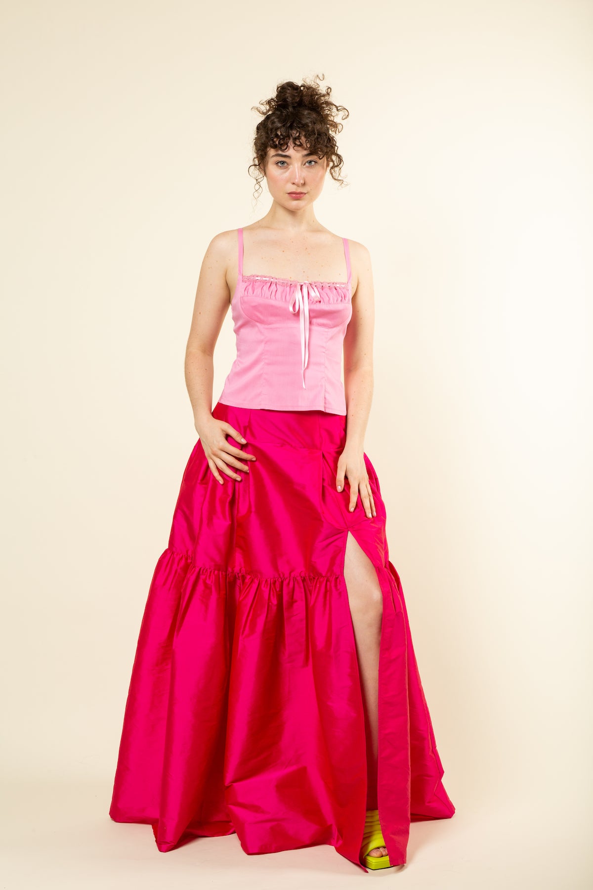 Fuchsia maxi skirt