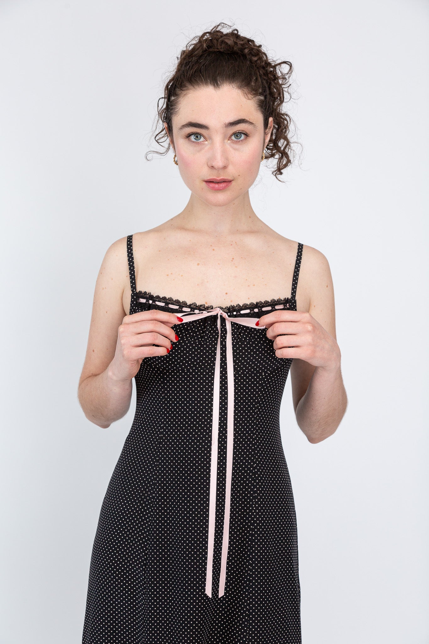 Pin Dot Slip Dress