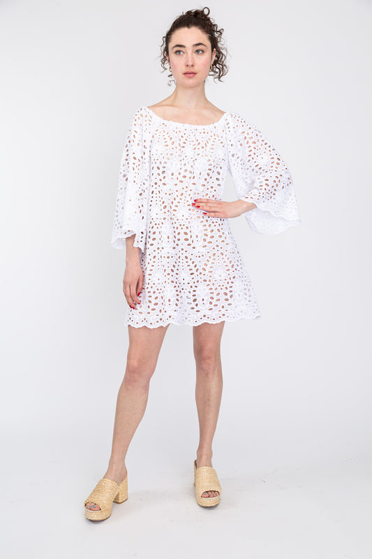 white eyelet dress