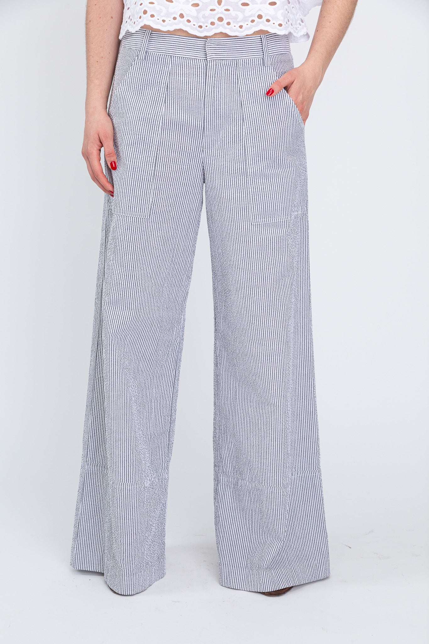 Seersucker Hepburn Trouser