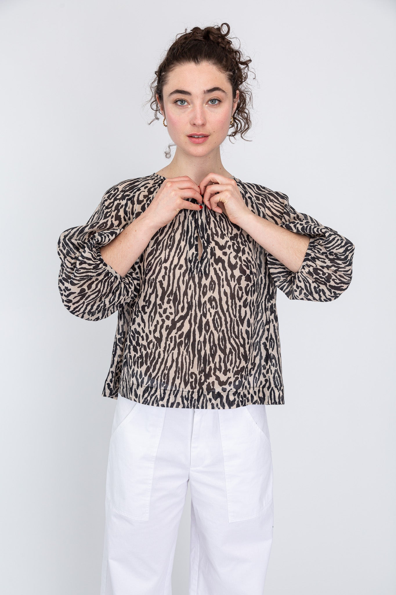 animal print blouse